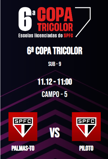 1ª Rodada Palmas x Piloto dia 11 de dezembro