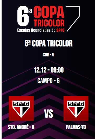 3ª rodada Dia 12 de dezembro Santo André B x Palmas