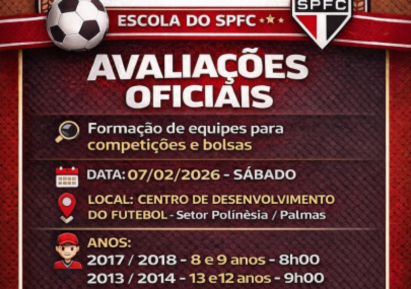 Escola do SPFC promove Seletiva para montar equipes